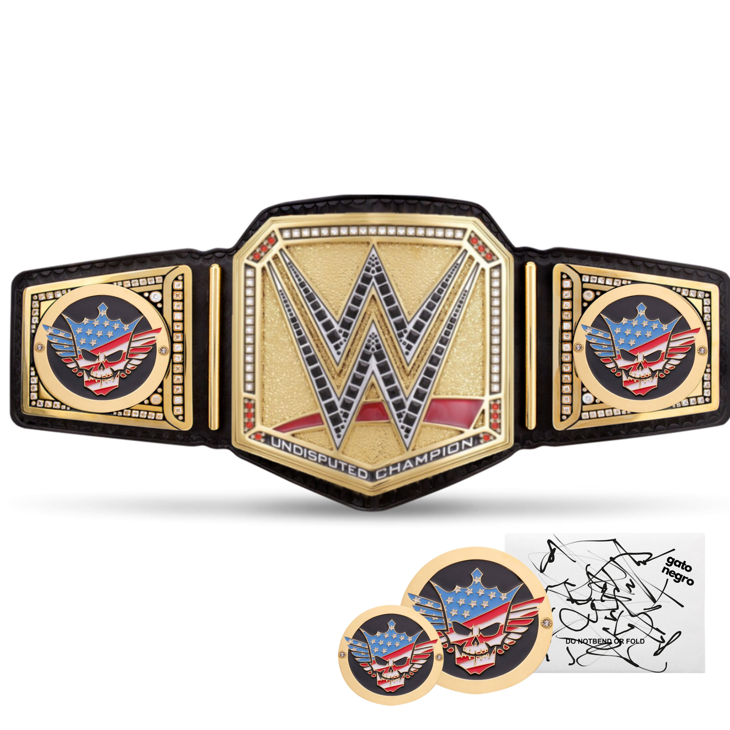 Cody Rhodes Combo: WWE Undisputed Championship Replica 1:1 Title Belt + Side Plate Set